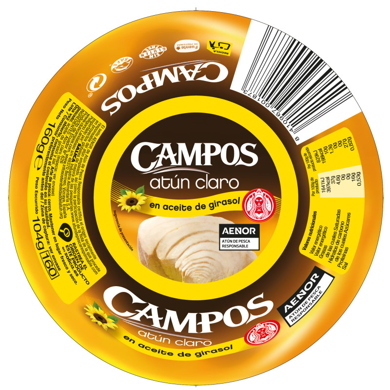 ATÚN CLARO EN ACEITE GIRASOL RO-160